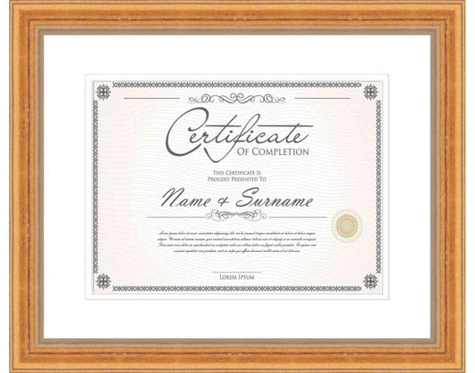 Antique Gold Frame for Certificates & Diplomas