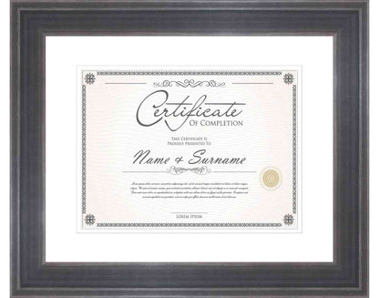 Pewter Frame for Certificates & Diplomas