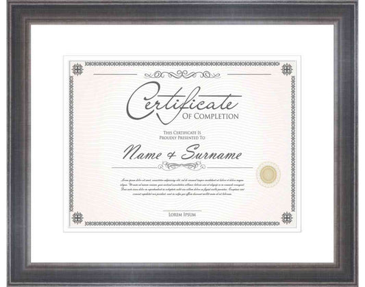 Pewter Frame for Certificates & Diplomas