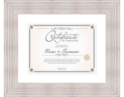 White Frame for Certificates & Diplomas
