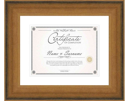 Gold Frame for Certificates & Diplomas