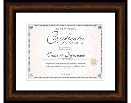 Walnut Frame for Certificates & Diplomas