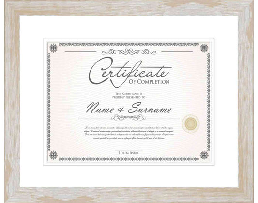White Frame for Certificates & Diplomas