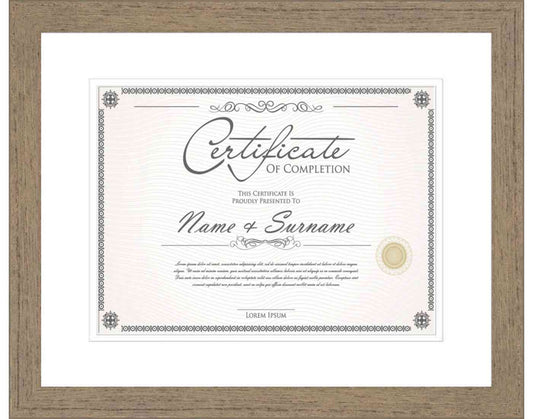 Walnut Frame for Certificates & Diplomas