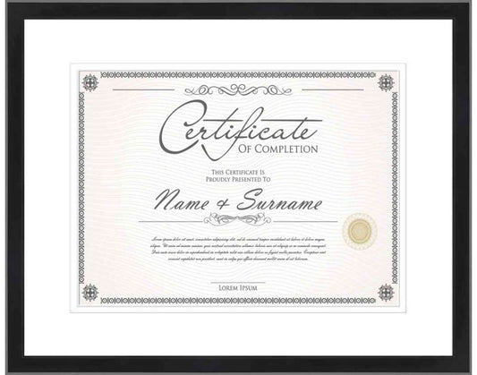 Black Frame for Certificates & Diplomas