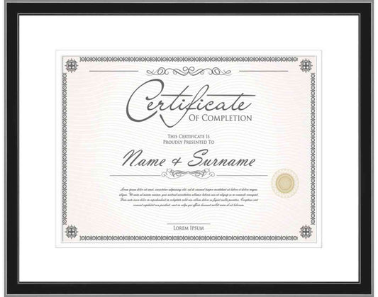 Black Frame for Certificates & Diplomas
