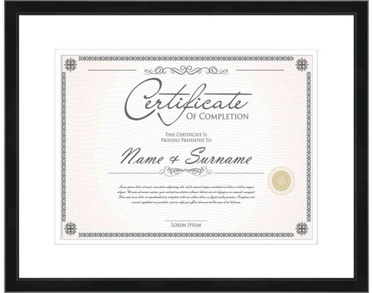 Black Frame for Certificates & Diplomas