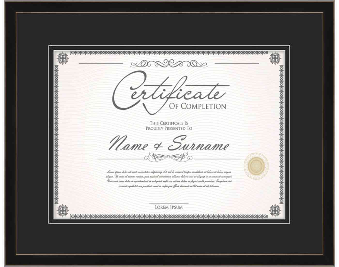 Black Frame for Certificates & Diplomas