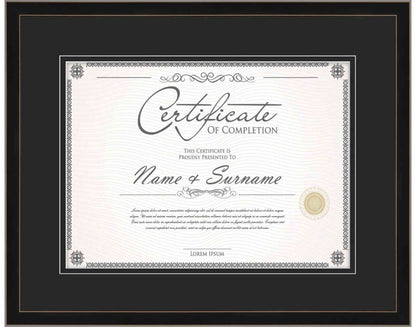 Black Frame for Certificates & Diplomas
