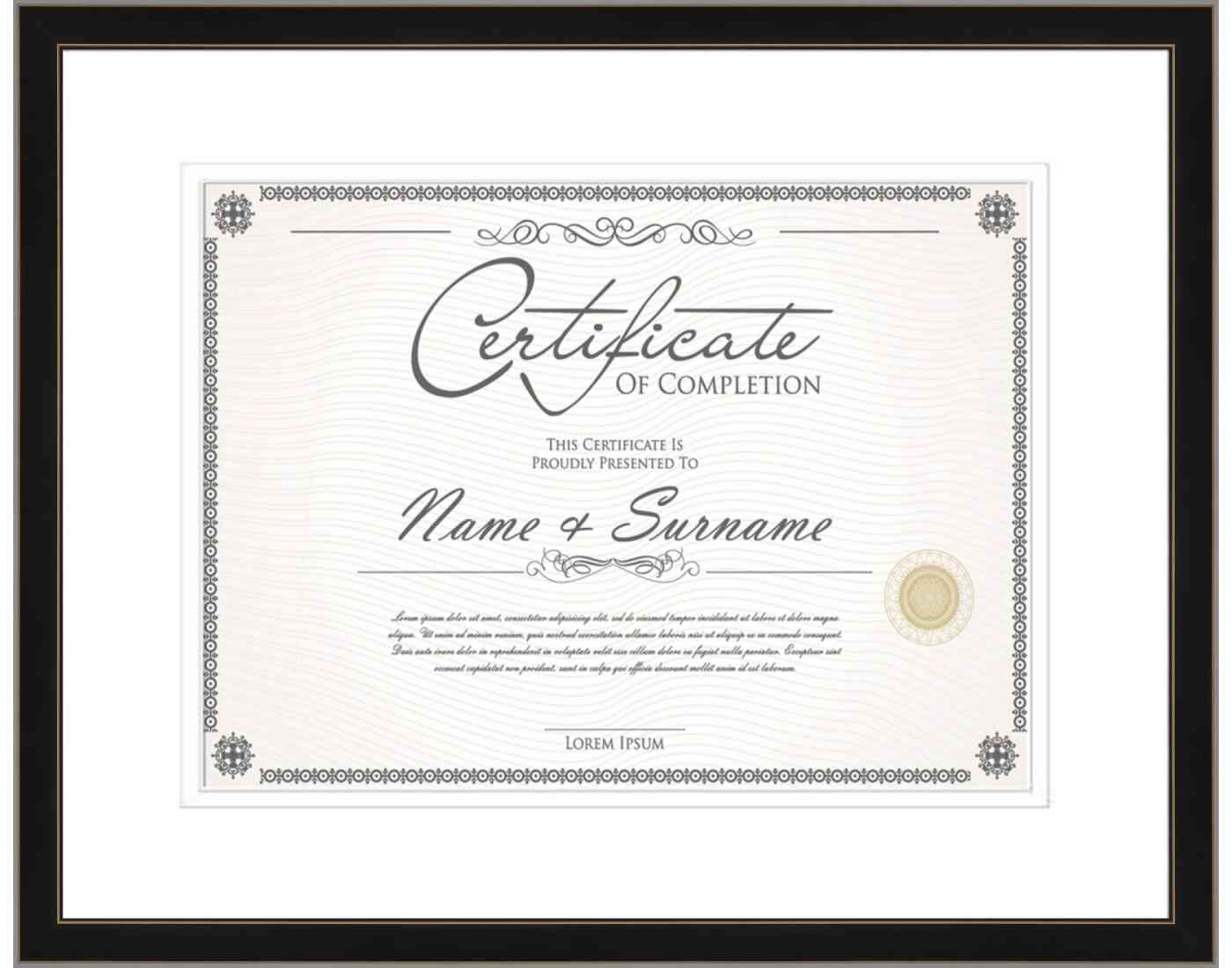 Black Frame for Certificates & Diplomas