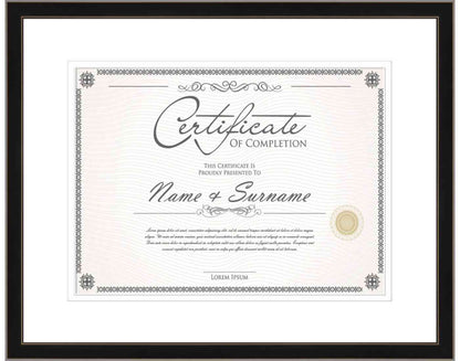 Black Frame for Certificates & Diplomas
