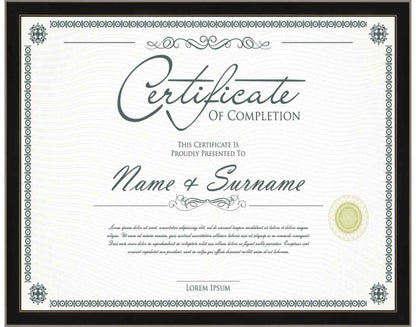 Black Frame for Certificates & Diplomas
