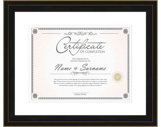 Black Frame for Certificates & Diplomas