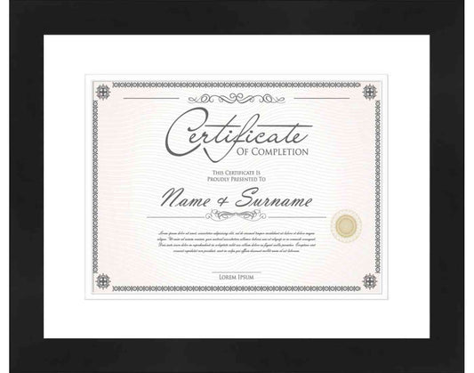 Black Frame for Certificates & Diplomas