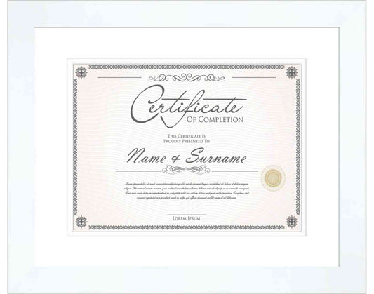 White Frame for Certificates & Diplomas