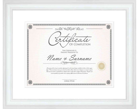 White Frame for Certificates & Diplomas