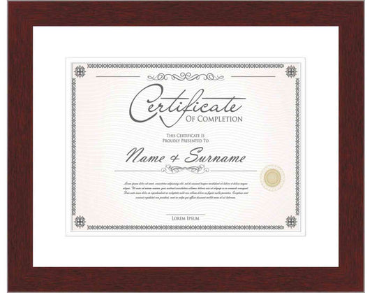 Mahogany Frame for Certificates & Diplomas