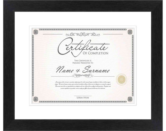 Black Frame for Certificates & Diplomas