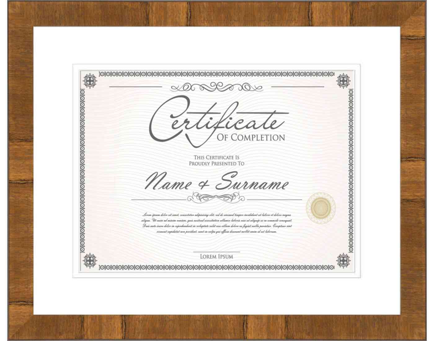 Honey Pecan Frame for Certificates & Diplomas