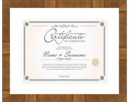 Honey Pecan Frame for Certificates & Diplomas