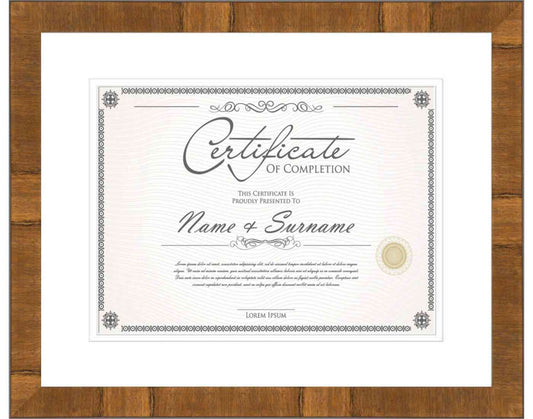 Honey Pecan Frame for Certificates & Diplomas