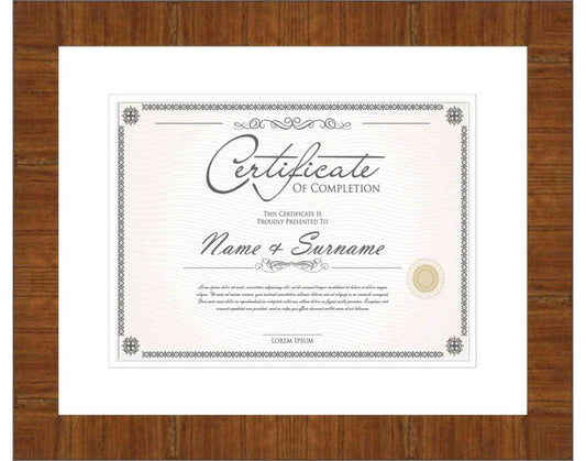 Honey Pecan Frame for Certificates & Diplomas