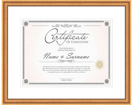 Gold Frame for Certificates & Diplomas