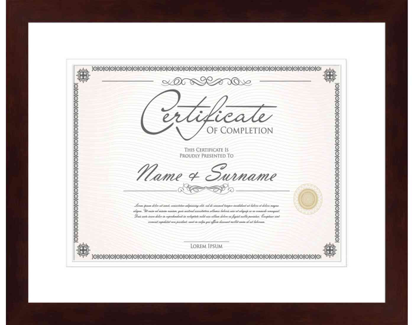 Walnut Frame for Certificates & Diplomas