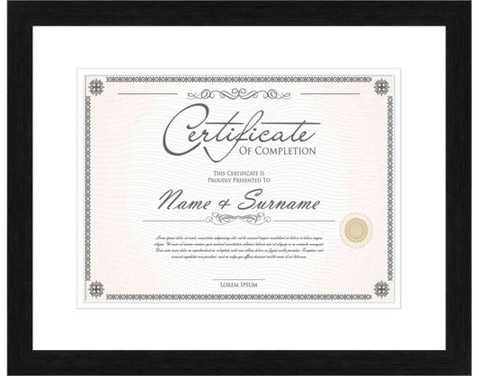 Black Frame for Certificates & Diplomas