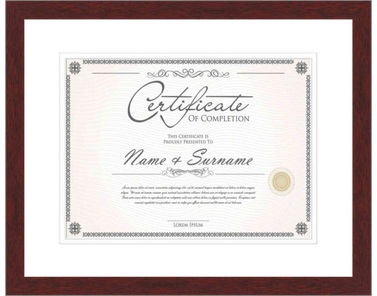 Mahogany Frame for Certificates & Diplomas