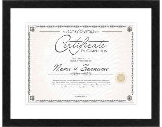 Black Frame for Certificates & Diplomas
