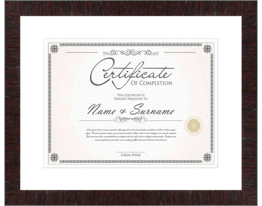 Mahogany Frame for Certificates & Diplomas