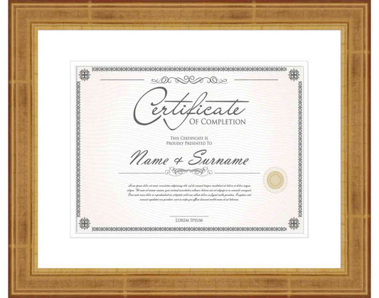 Gold Frame for Certificates & Diplomas