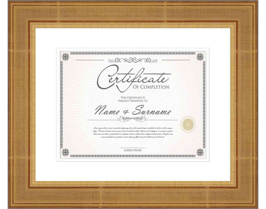 Gold Frame for Certificates & Diplomas