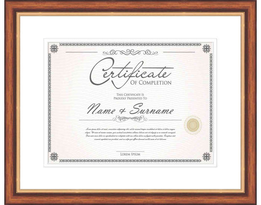 Walnut Frame for Certificates & Diplomas