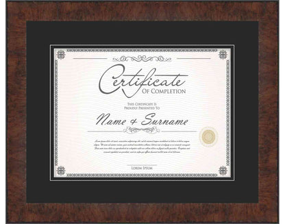 Walnut Frame for Certificates & Diplomas