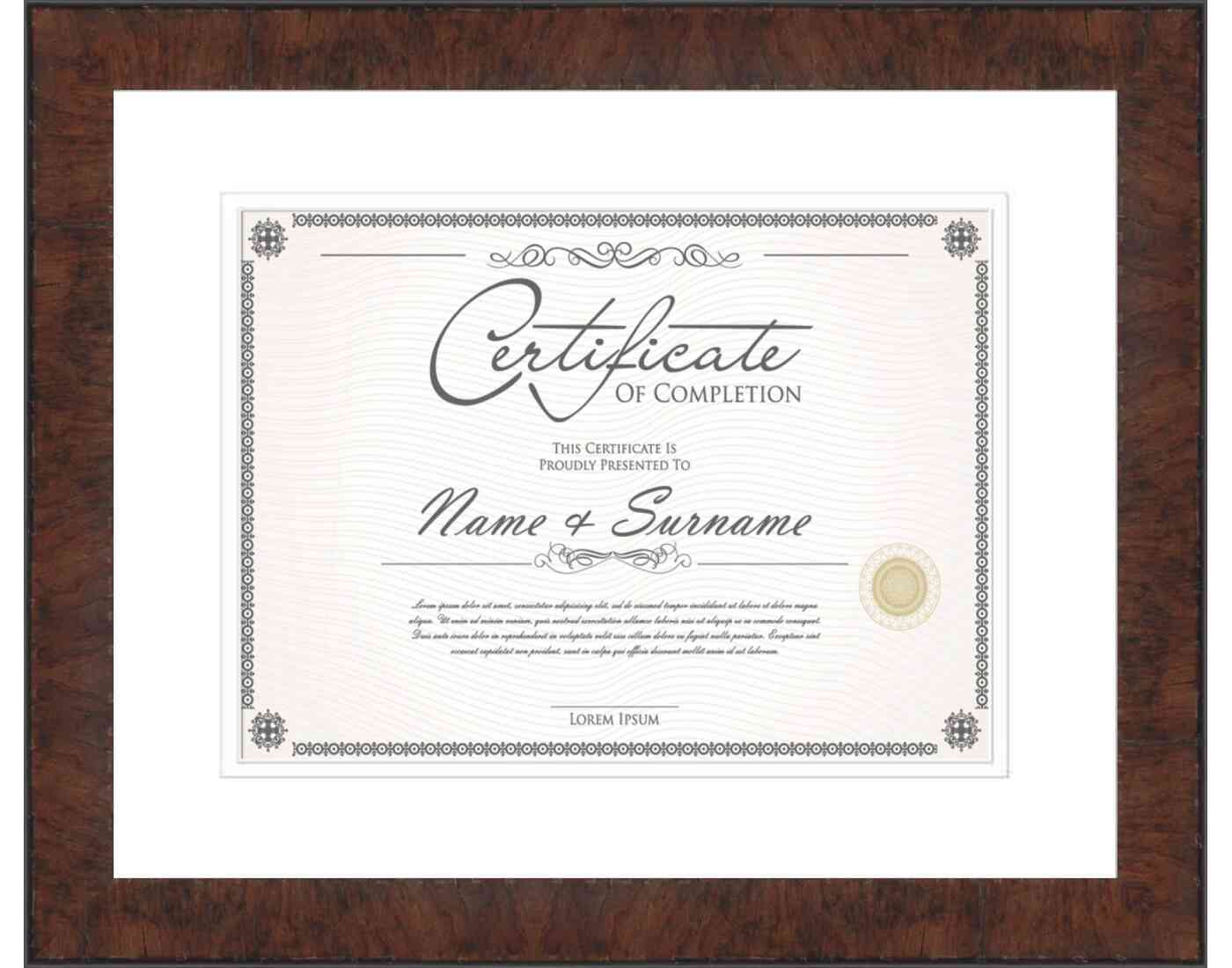 Walnut Frame for Certificates & Diplomas
