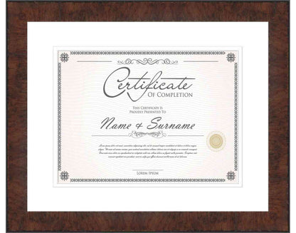 Walnut Frame for Certificates & Diplomas