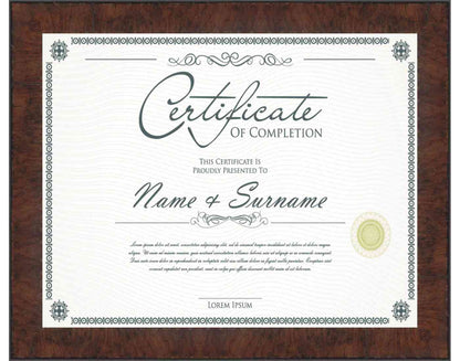 Walnut Frame for Certificates & Diplomas
