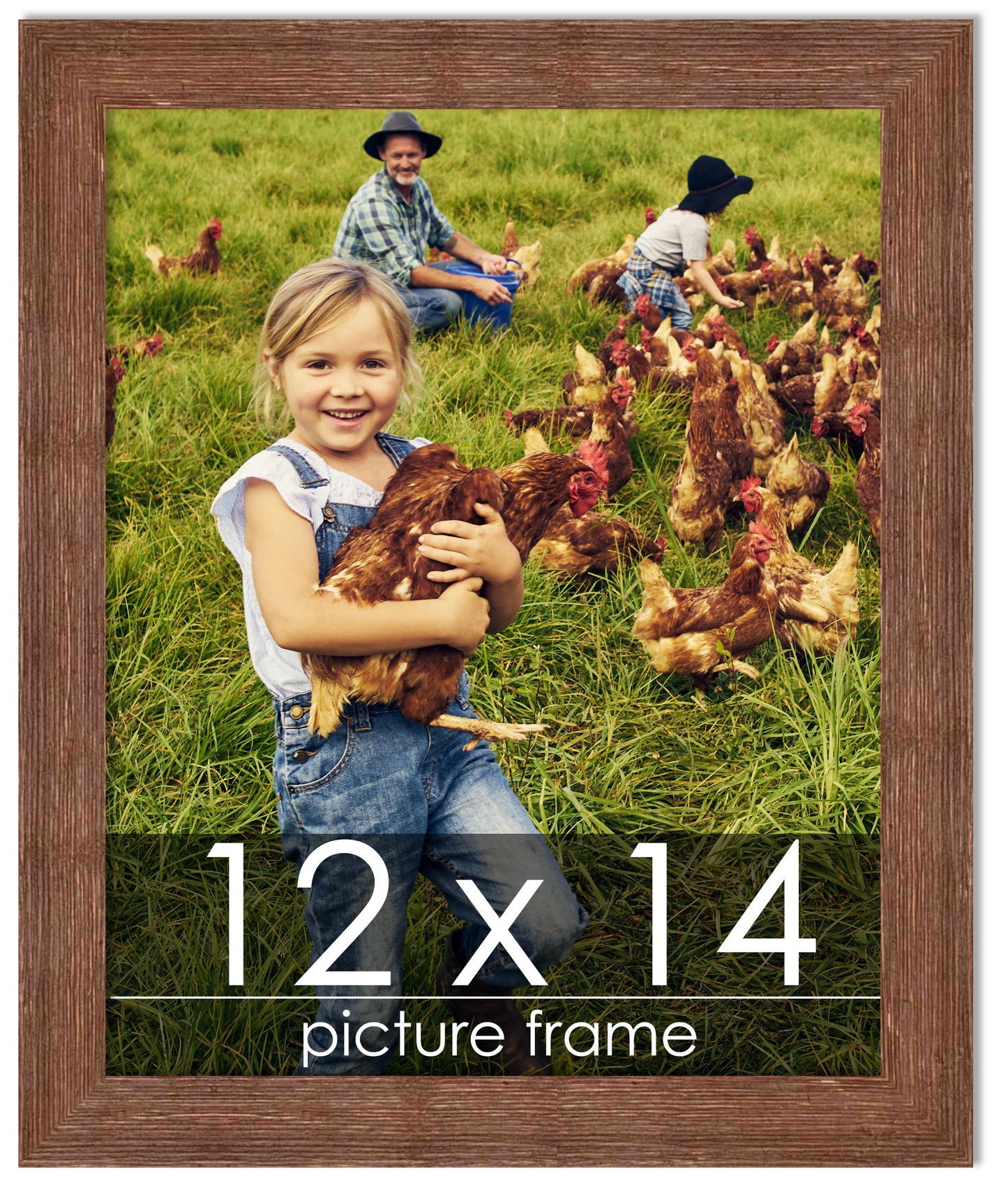 Distressed/Aged Brown Wood Picture Frame