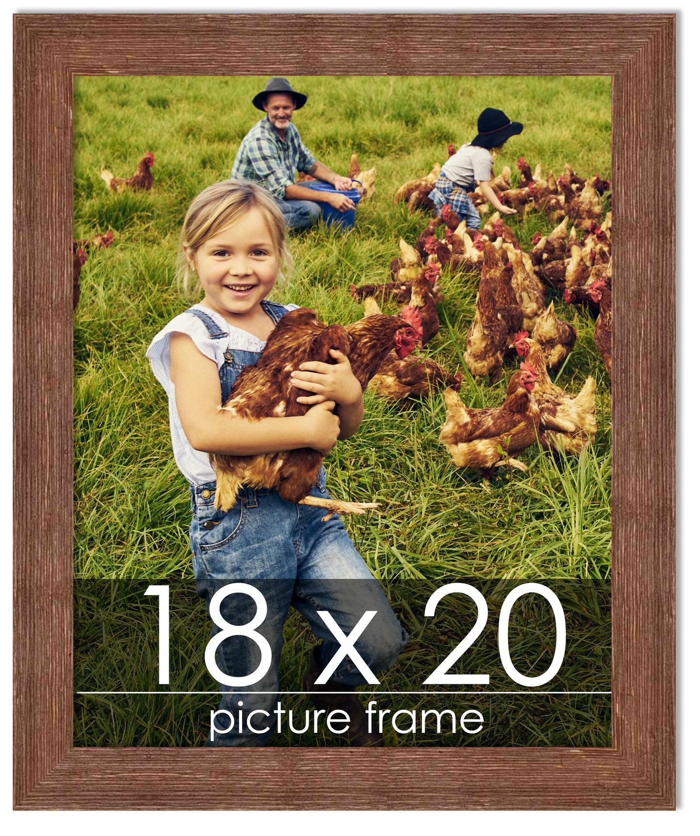 Distressed/Aged Brown Wood Picture Frame