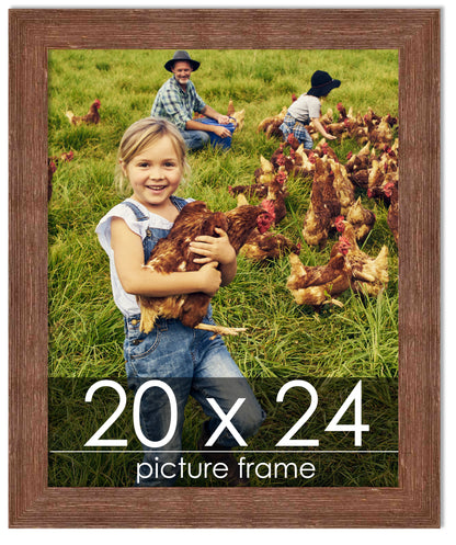 Distressed/Aged Brown Wood Picture Frame