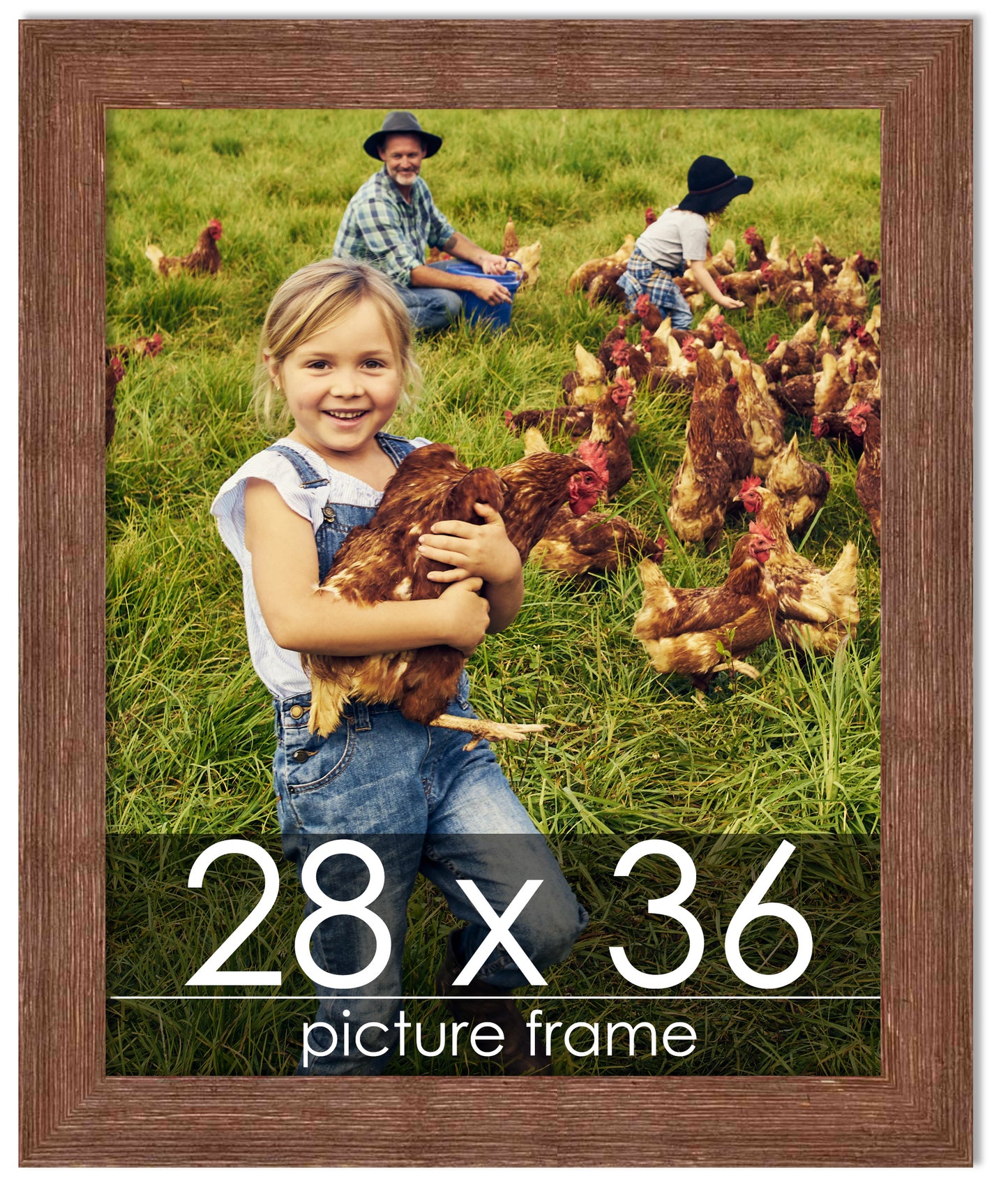 Distressed/Aged Brown Wood Picture Frame