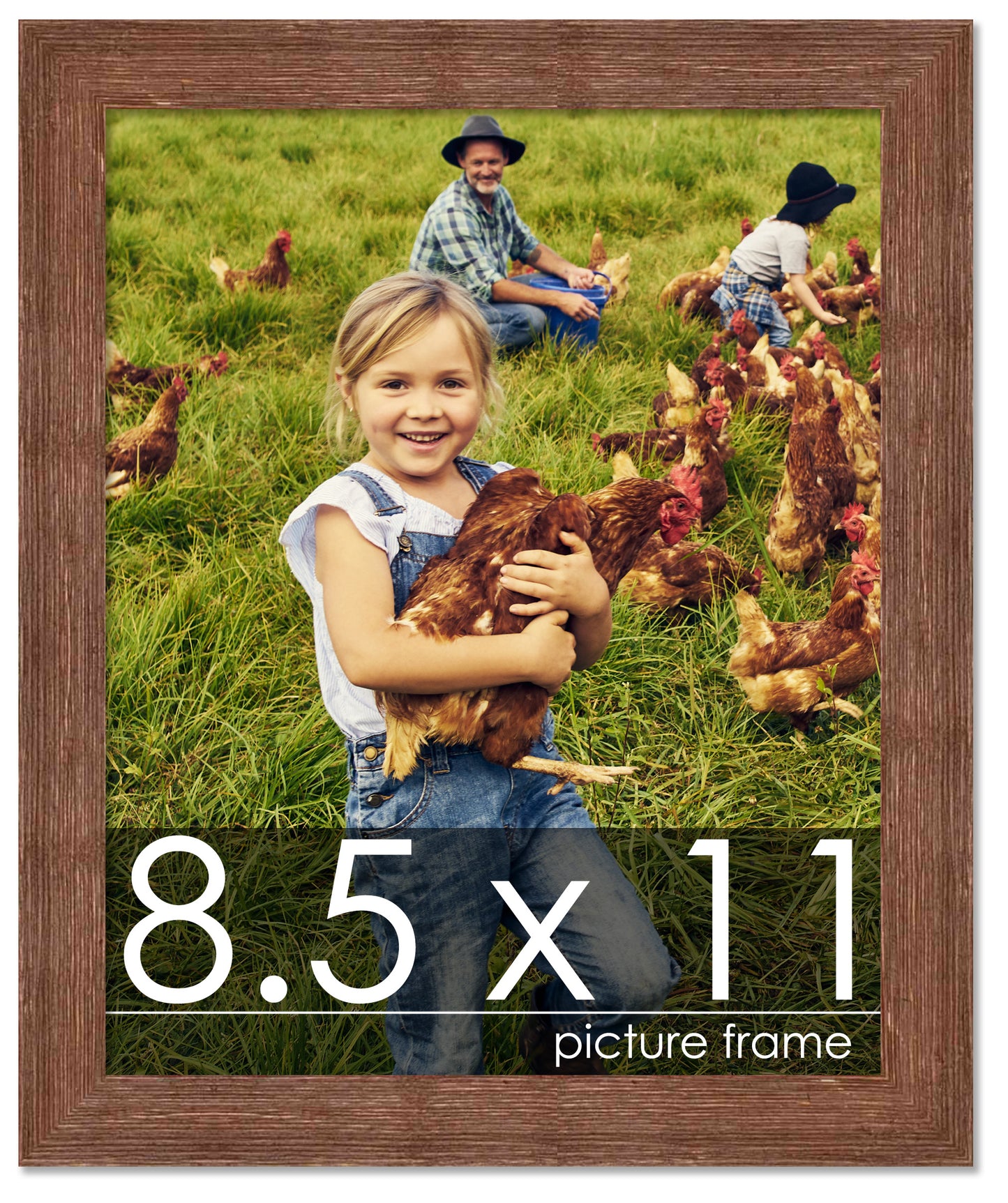 Distressed/Aged Brown Wood Picture Frame