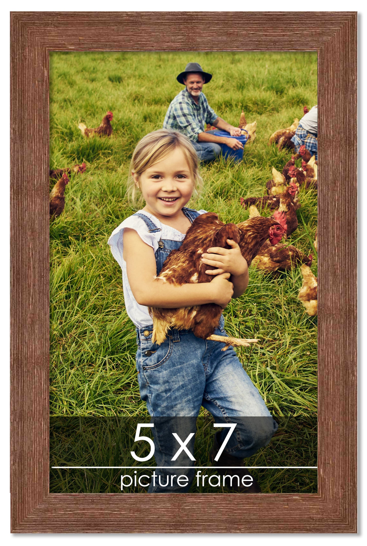 Distressed/Aged Brown Wood Picture Frame