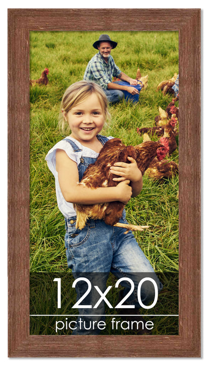 Distressed/Aged Brown Wood Picture Frame