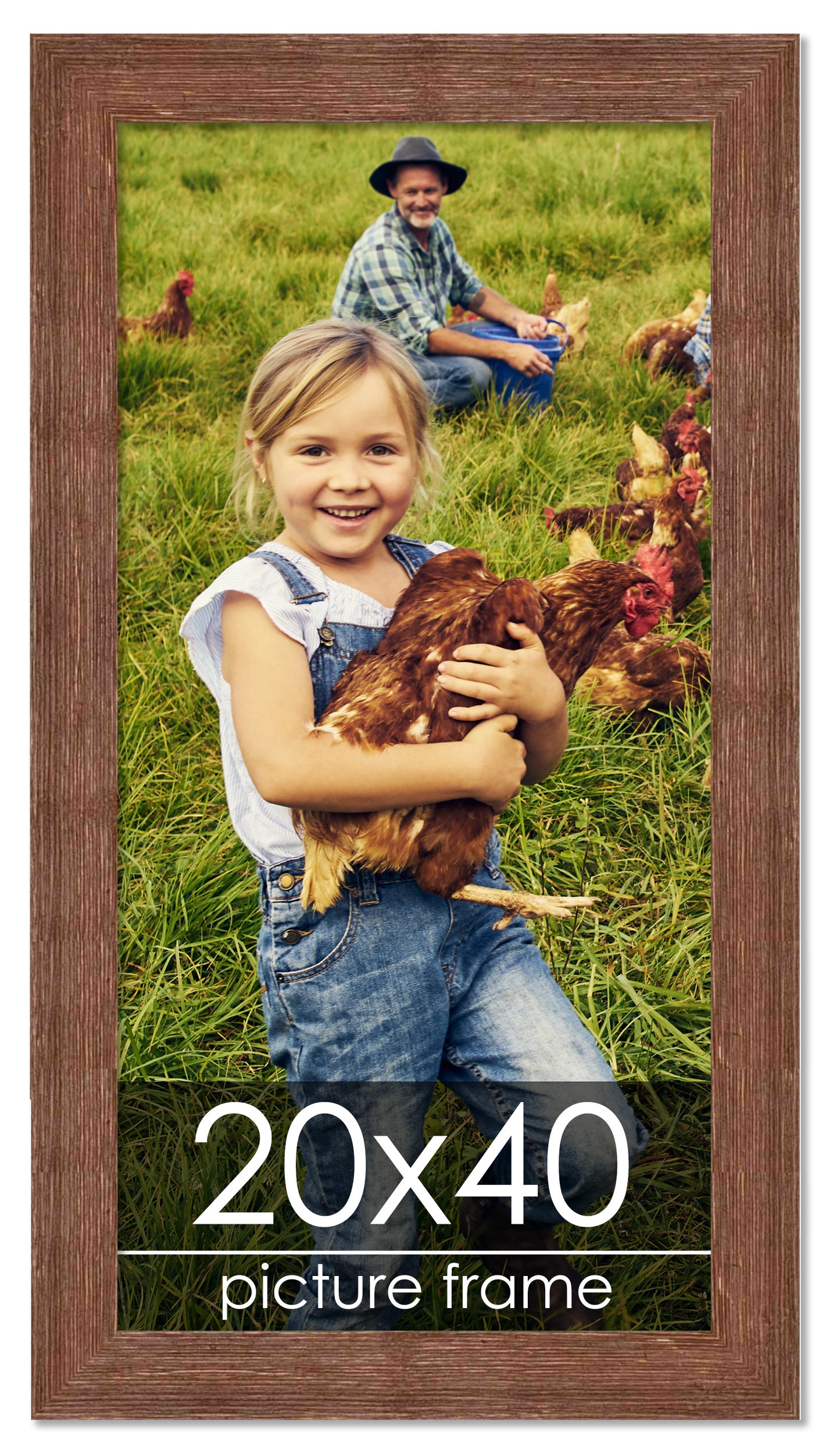 Distressed/Aged Brown Wood Picture Frame