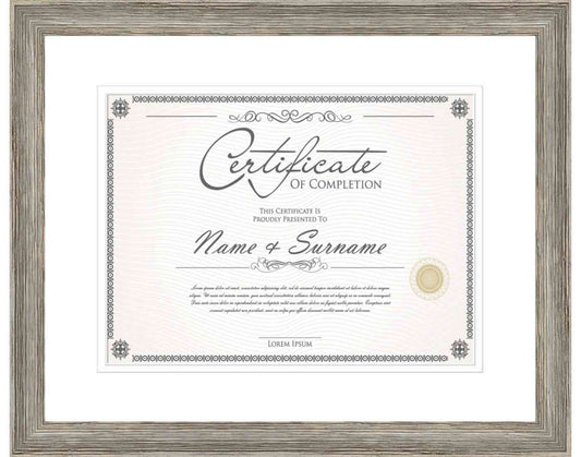Contrast Grey Frame for Certificates & Diplomas