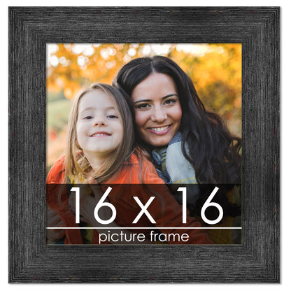 Distressed/Aged Black Wood Picture Frame