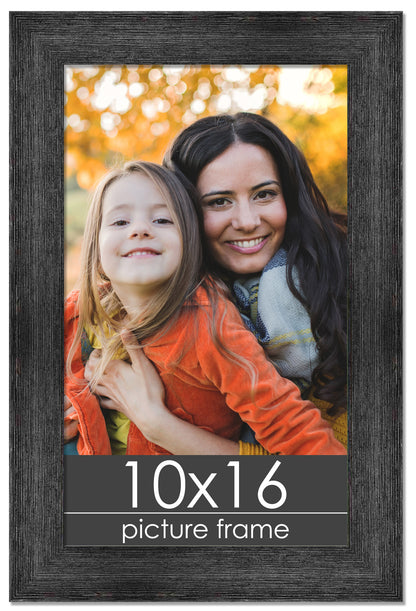 Distressed/Aged Black Wood Picture Frame